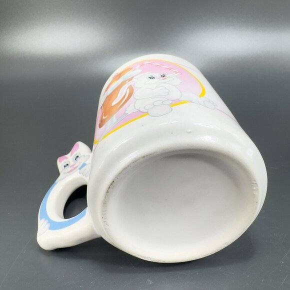 1980s Mug Cup Kitsch Colorful Bunny Rabbit Drinking Float Ceramic Mugs Cups Set2 - Picture 8 of 13